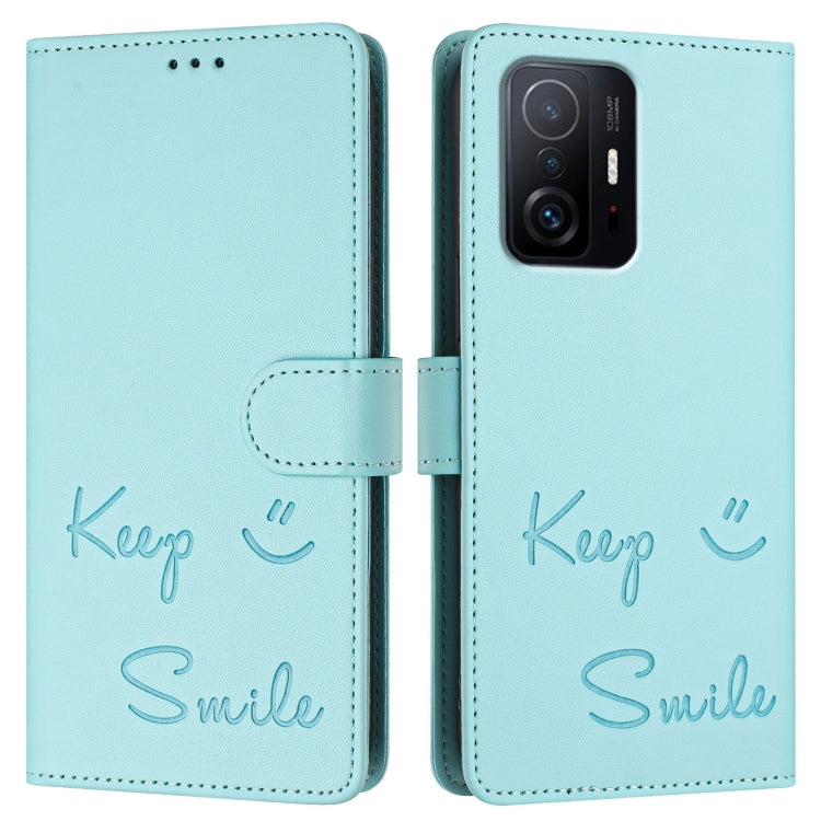 For Xiaomi 11T / 11T Pro Smile Embossing RFID Leather Phone Case