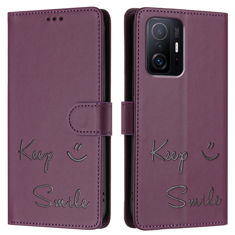 For Xiaomi 11T / 11T Pro Smile Embossing RFID Leather Phone Case
