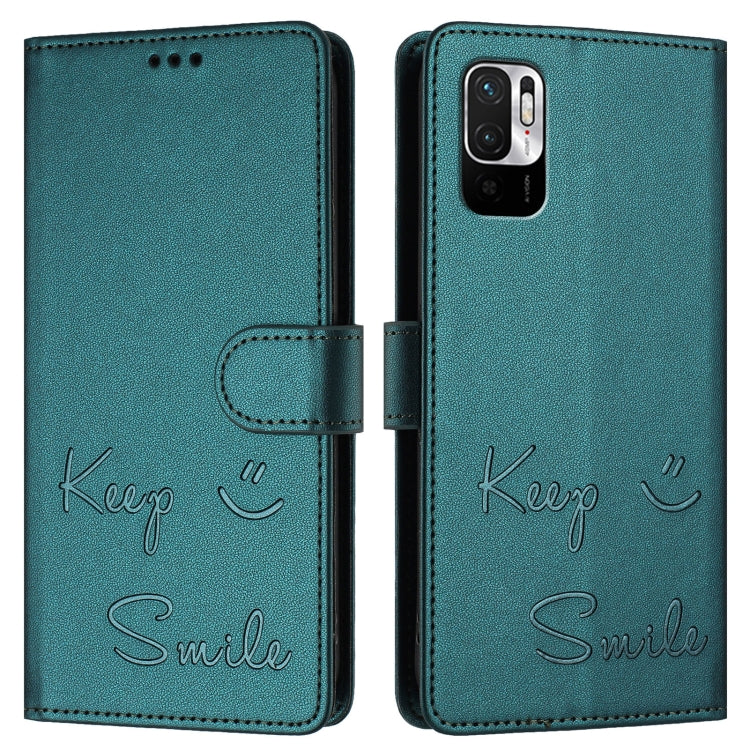 For Xiaomi Poco M3 Pro Smile Embossing RFID Leather Phone Case