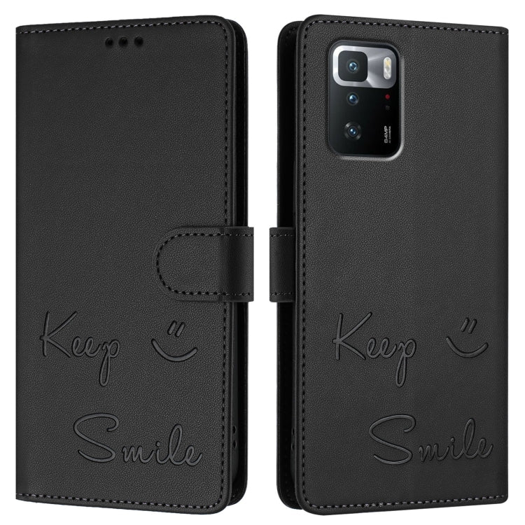 For Xiaomi Poco X3 GT Smile Embossing RFID Leather Phone Case