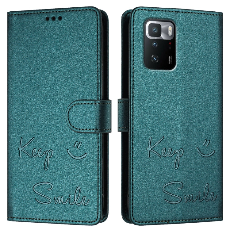 For Xiaomi Poco X3 GT Smile Embossing RFID Leather Phone Case