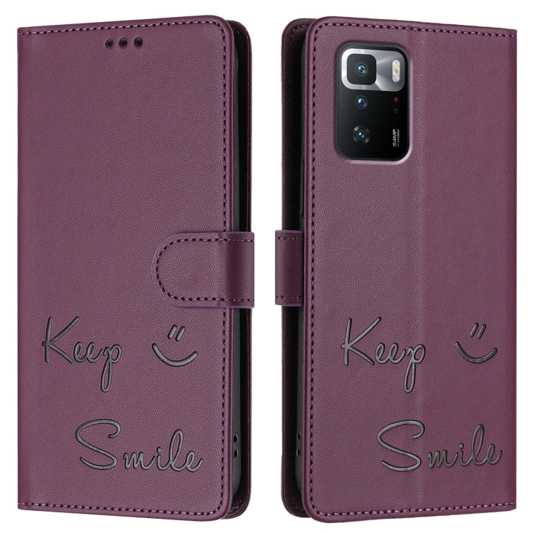 For Xiaomi Poco X3 GT Smile Embossing RFID Leather Phone Case