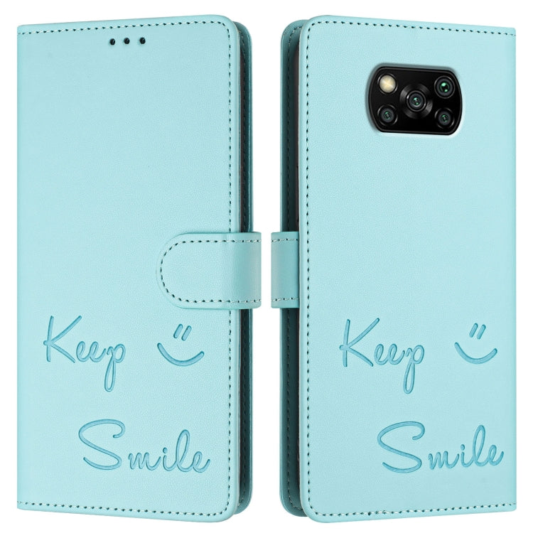 For Xiaomi Poco X3 / X3 NFC / X3 Pro Smile Embossing RFID Leather Phone Case