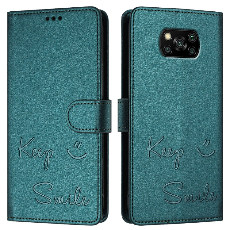 For Xiaomi Poco X3 / X3 NFC / X3 Pro Smile Embossing RFID Leather Phone Case