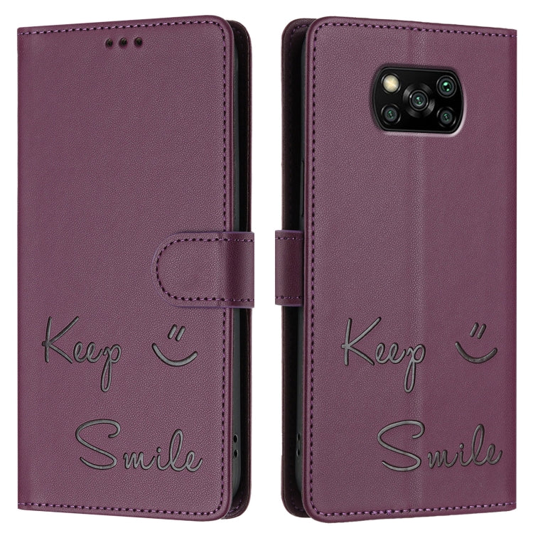 For Xiaomi Poco X3 / X3 NFC / X3 Pro Smile Embossing RFID Leather Phone Case