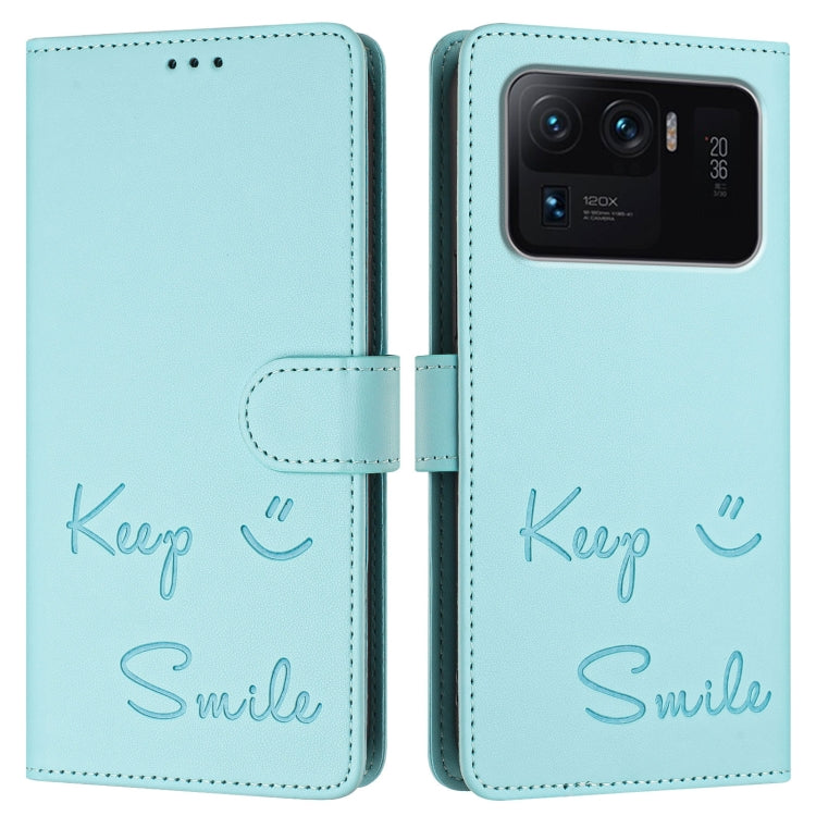 For Xiaomi Mi 11 Ultra Smile Embossing RFID Leather Phone Case