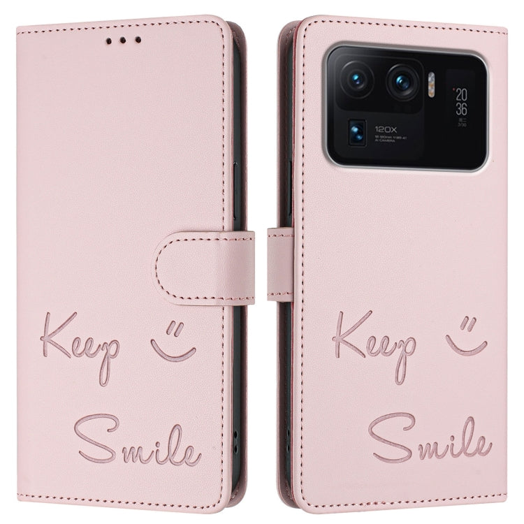 For Xiaomi Mi 11 Ultra Smile Embossing RFID Leather Phone Case