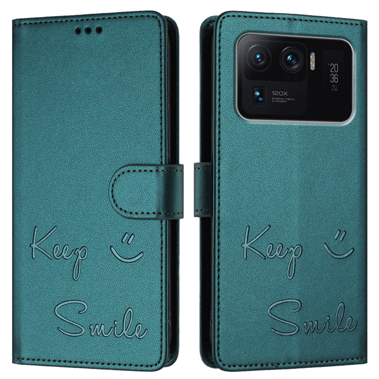 For Xiaomi Mi 11 Ultra Smile Embossing RFID Leather Phone Case