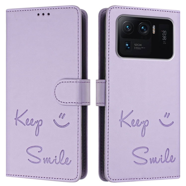 For Xiaomi Mi 11 Ultra Smile Embossing RFID Leather Phone Case