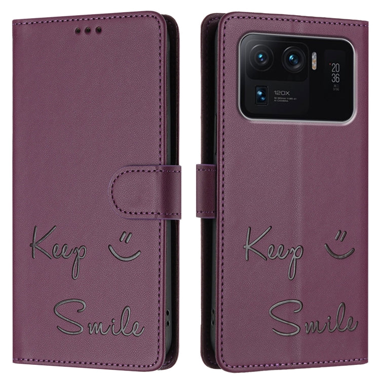 For Xiaomi Mi 11 Ultra Smile Embossing RFID Leather Phone Case