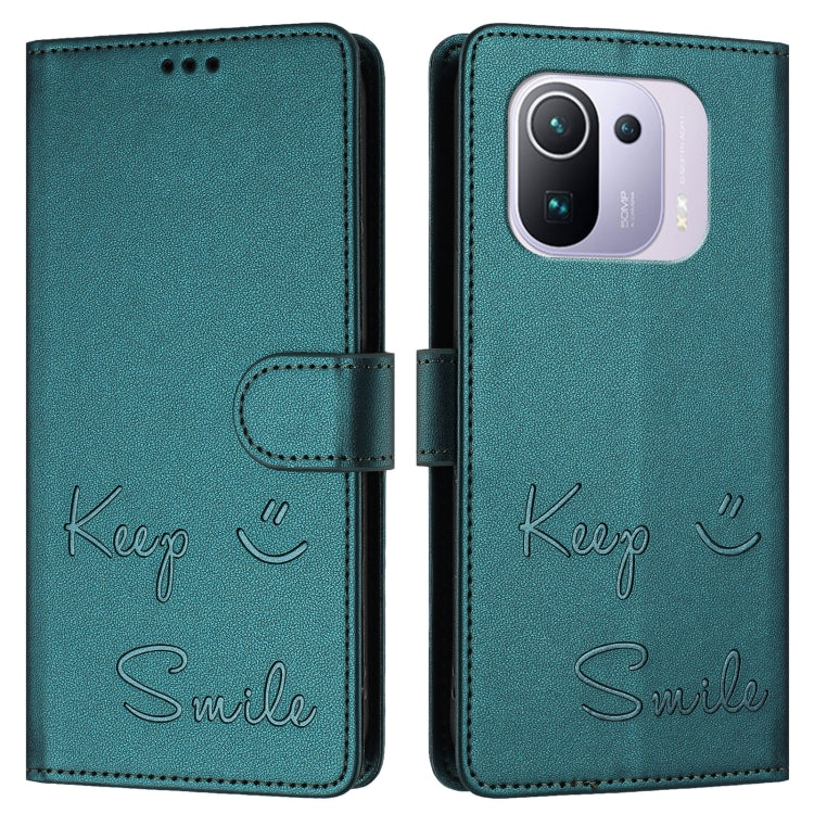 For Xiaomi Mi 11 Pro Smile Embossing RFID Leather Phone Case