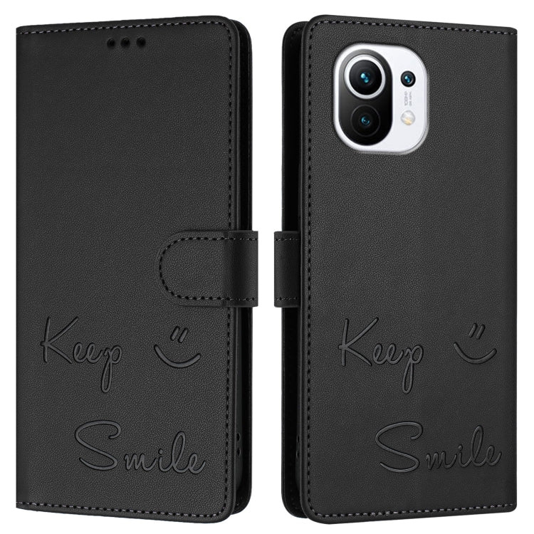 For Xiaomi Mi 11 Smile Embossing RFID Leather Phone Case