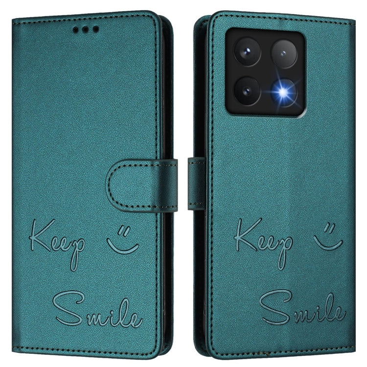 For Xiaomi 14T Smile Embossing RFID Leather Phone Case