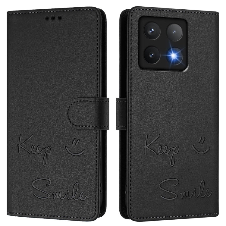 For Xiaomi 14T Pro Smile Embossing RFID Leather Phone Case
