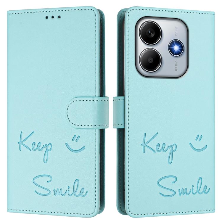 For Xiaomi Poco M7 Pro 5G Smile Embossing RFID Leather Phone Case