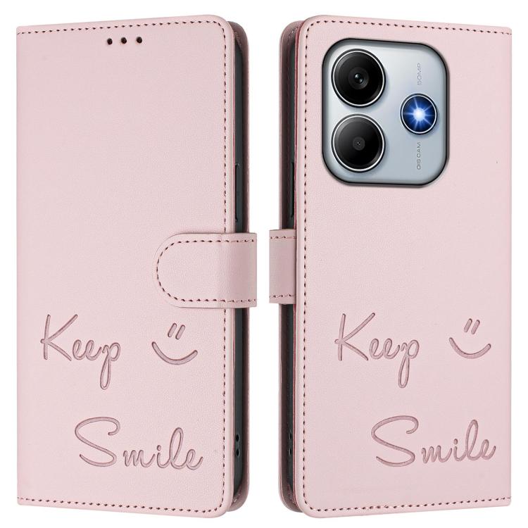 For Xiaomi Poco M7 Pro 5G Smile Embossing RFID Leather Phone Case