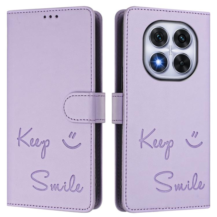For Xiaomi Poco X7 5G / Redmi Note 14 Pro 5G Smile Embossing RFID Leather Phone Case
