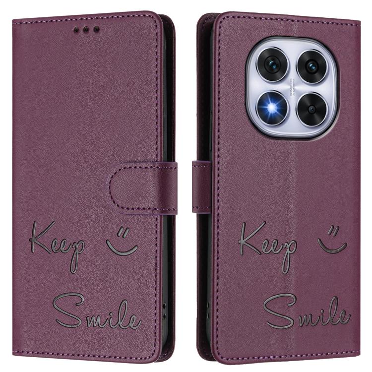 For Xiaomi Poco X7 5G / Redmi Note 14 Pro 5G Smile Embossing RFID Leather Phone Case