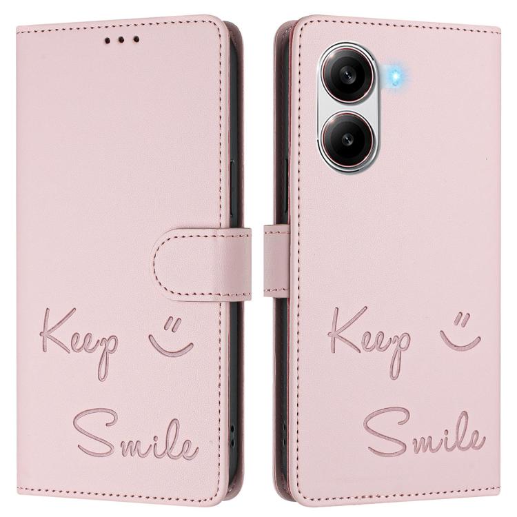For Xiaomi Poco X7 Pro 5G / Redmi Turbo 4 5G Smile Embossing RFID Leather Phone Case