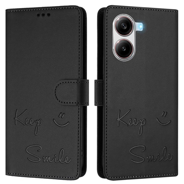 For Xiaomi Poco X7 Pro 5G / Redmi Turbo 4 5G Smile Embossing RFID Leather Phone Case
