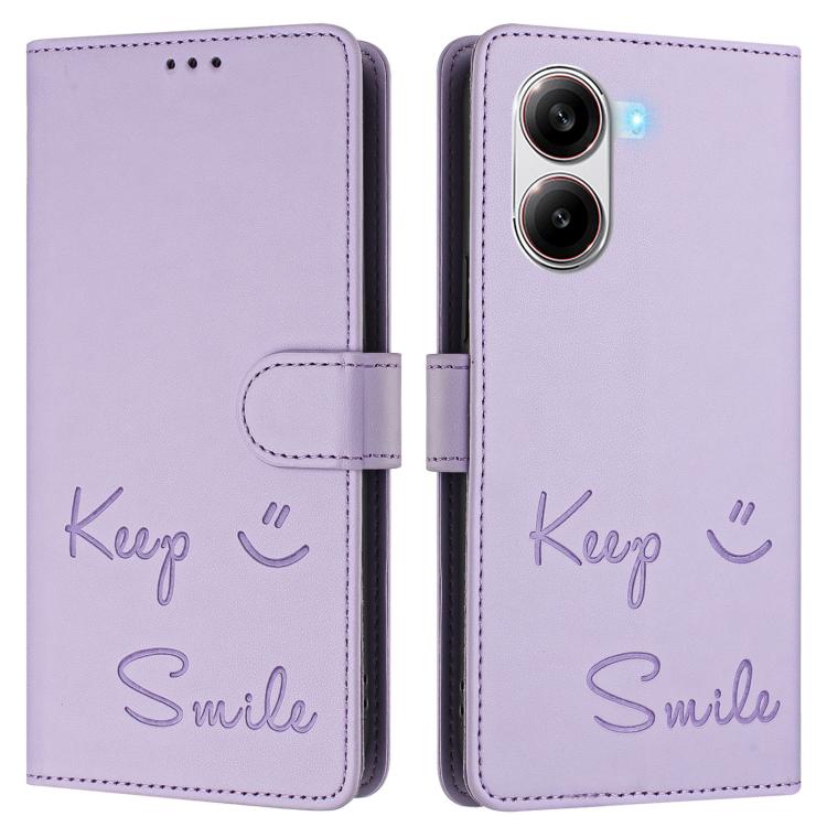 For Xiaomi Poco X7 Pro 5G / Redmi Turbo 4 5G Smile Embossing RFID Leather Phone Case
