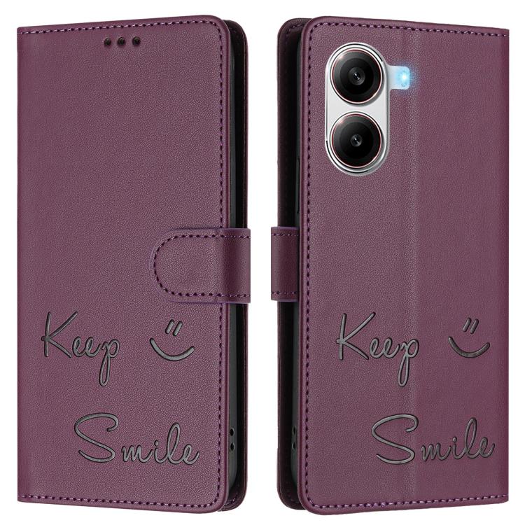 For Xiaomi Poco X7 Pro 5G / Redmi Turbo 4 5G Smile Embossing RFID Leather Phone Case