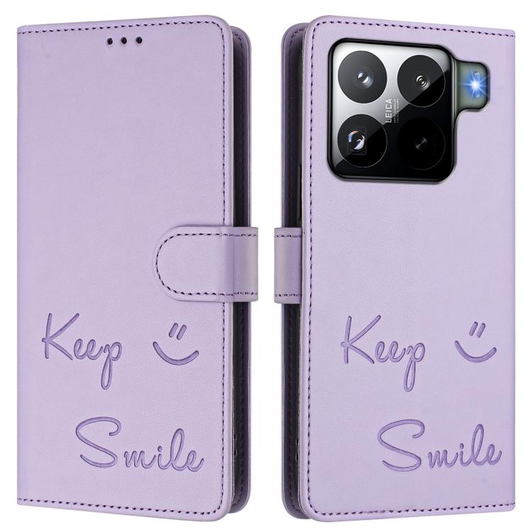 For Xiaomi 15S Pro 5G Smile Embossing RFID Leather Phone Case