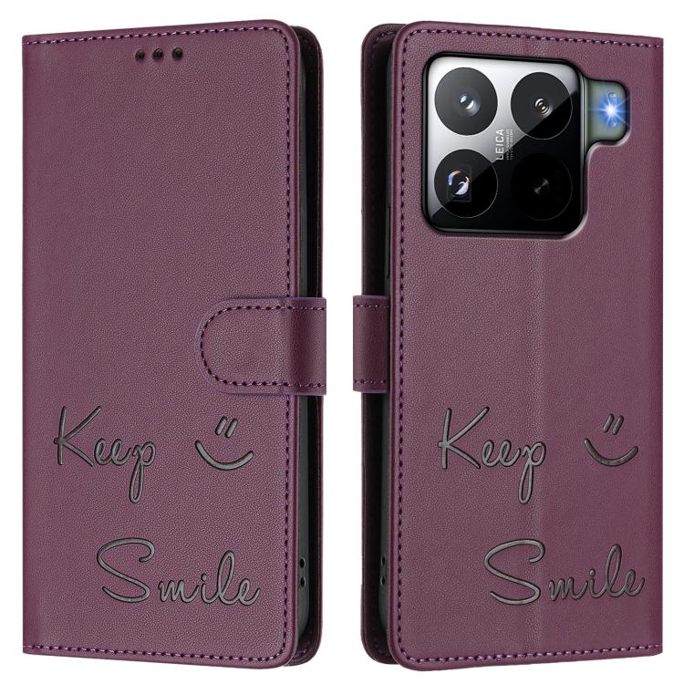For Xiaomi 15S Pro 5G Smile Embossing RFID Leather Phone Case