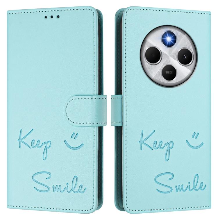 For Xiaomi Poco M7 5G / C75 4G Smile Embossing RFID Leather Phone Case
