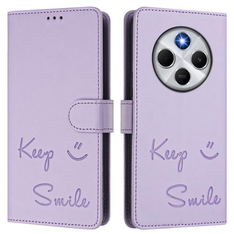 For Xiaomi Poco M7 5G / C75 4G Smile Embossing RFID Leather Phone Case