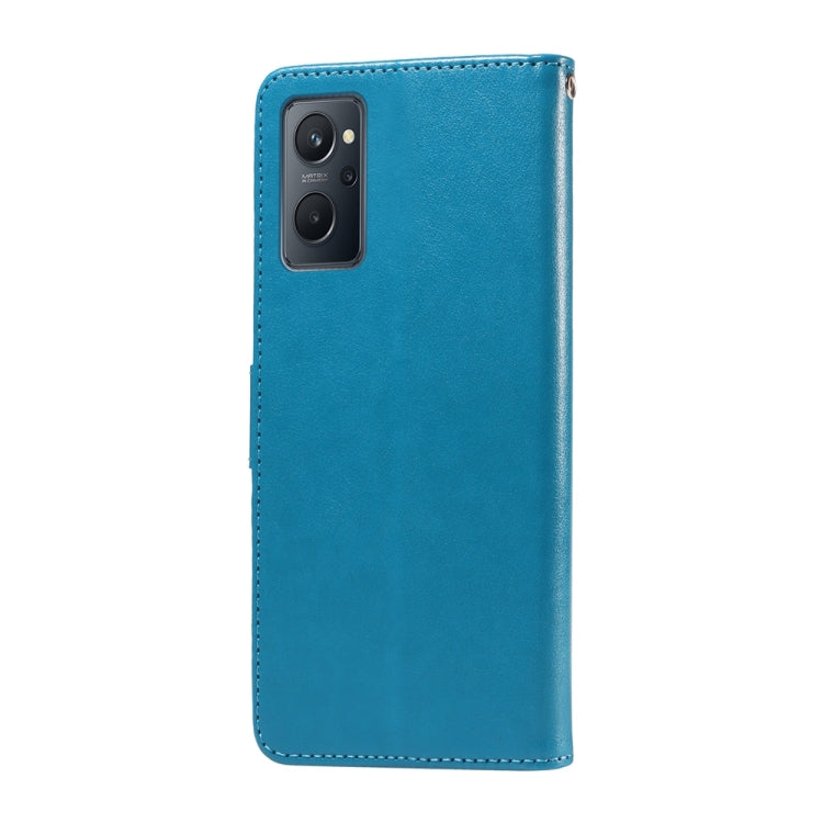 For Realme 9i / A36 4G / A76 4G Global Embossed Butterfly Flowers Leather Phone Case