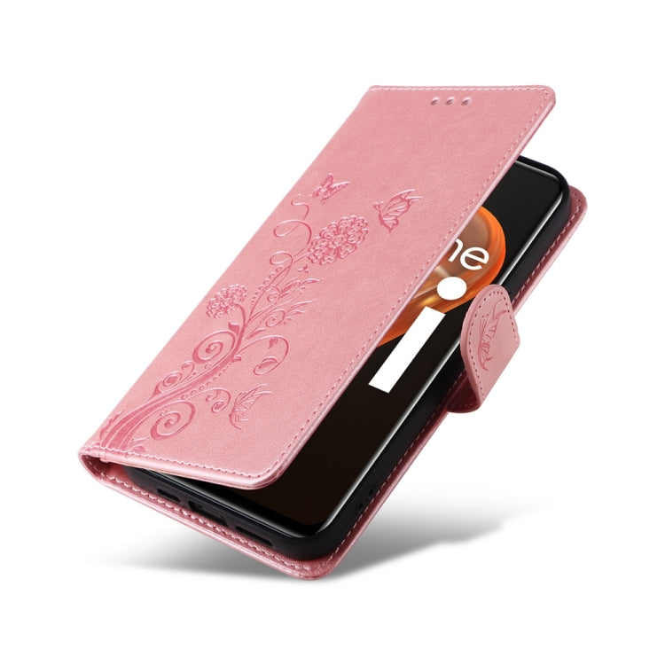 For Realme 9i / A36 4G / A76 4G Global Embossed Butterfly Flowers Leather Phone Case