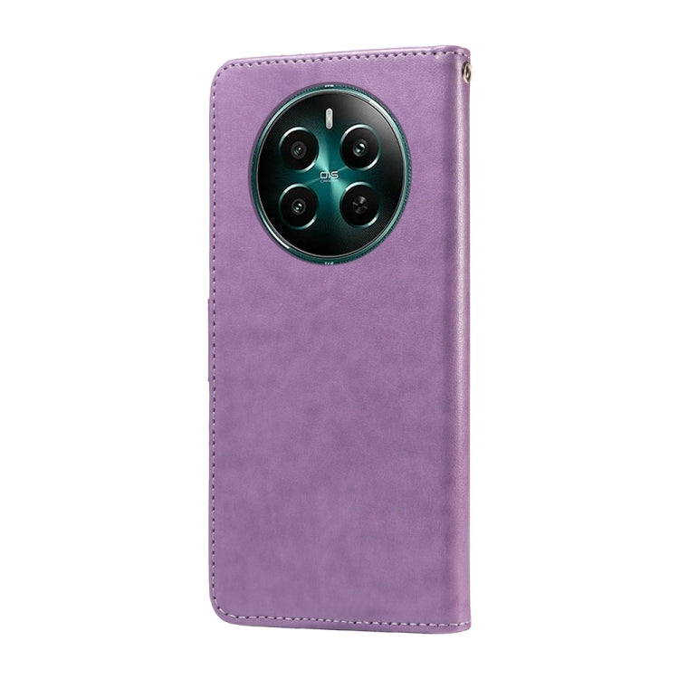 For Realme 12+ / Narzo 70 / Narzo 70 Pro India Embossed Butterfly Flowers Leather Phone Case