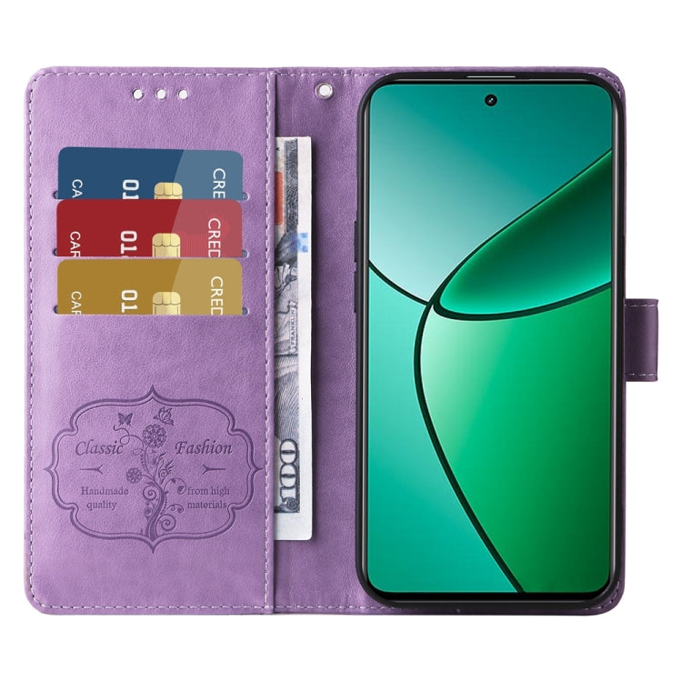 For Realme 12+ / Narzo 70 / Narzo 70 Pro India Embossed Butterfly Flowers Leather Phone Case