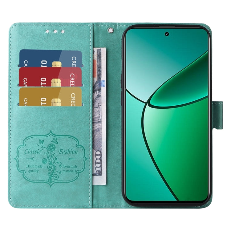For Realme 12+ / Narzo 70 / Narzo 70 Pro India Embossed Butterfly Flowers Leather Phone Case
