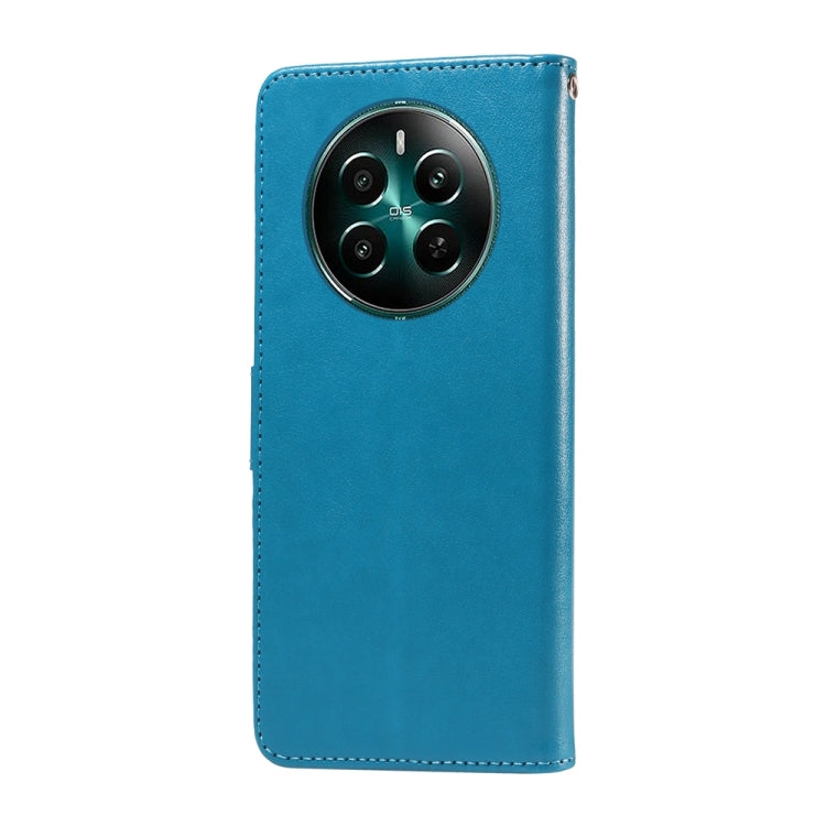 For Realme 12+ / Narzo 70 / Narzo 70 Pro India Embossed Butterfly Flowers Leather Phone Case