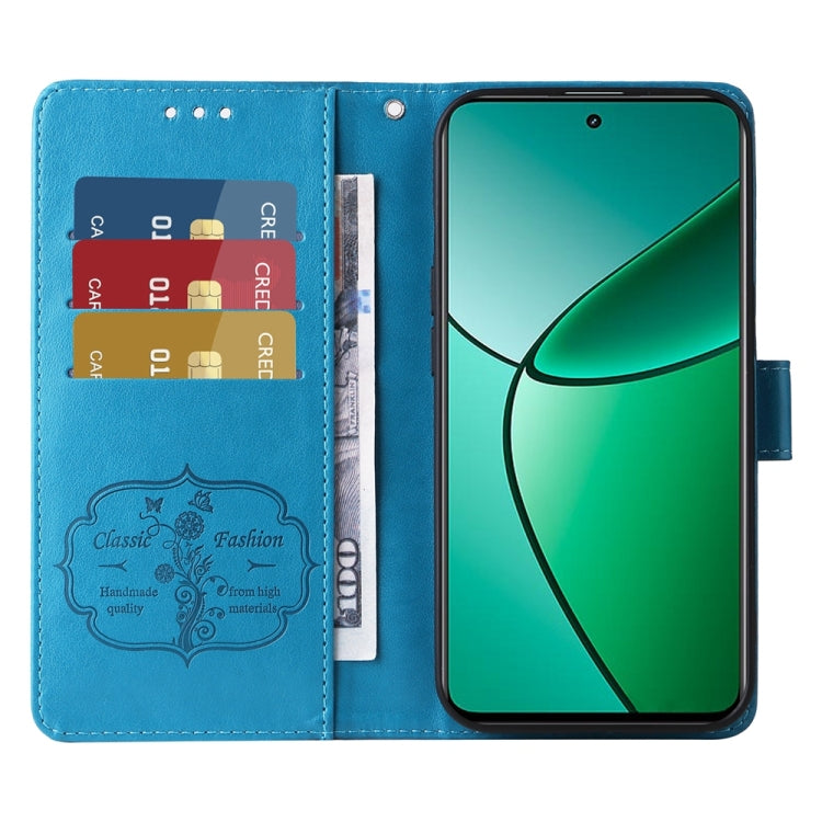 For Realme 12+ / Narzo 70 / Narzo 70 Pro India Embossed Butterfly Flowers Leather Phone Case