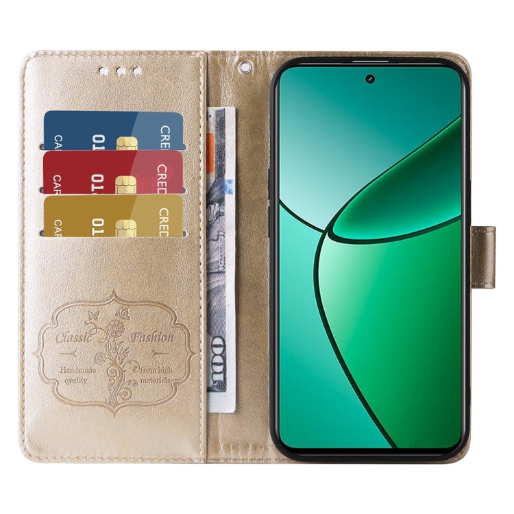 For Realme 12+ / Narzo 70 / Narzo 70 Pro India Embossed Butterfly Flowers Leather Phone Case