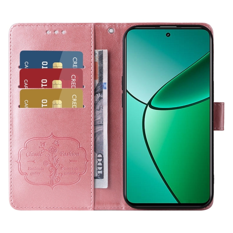 For Realme 12+ / Narzo 70 / Narzo 70 Pro India Embossed Butterfly Flowers Leather Phone Case