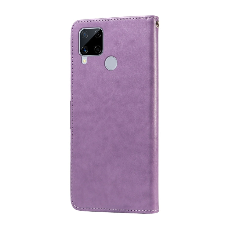 For Realme C12 / C15 / C25 / C25s / Narzo 30A Embossed Butterfly Flowers Leather Phone Case