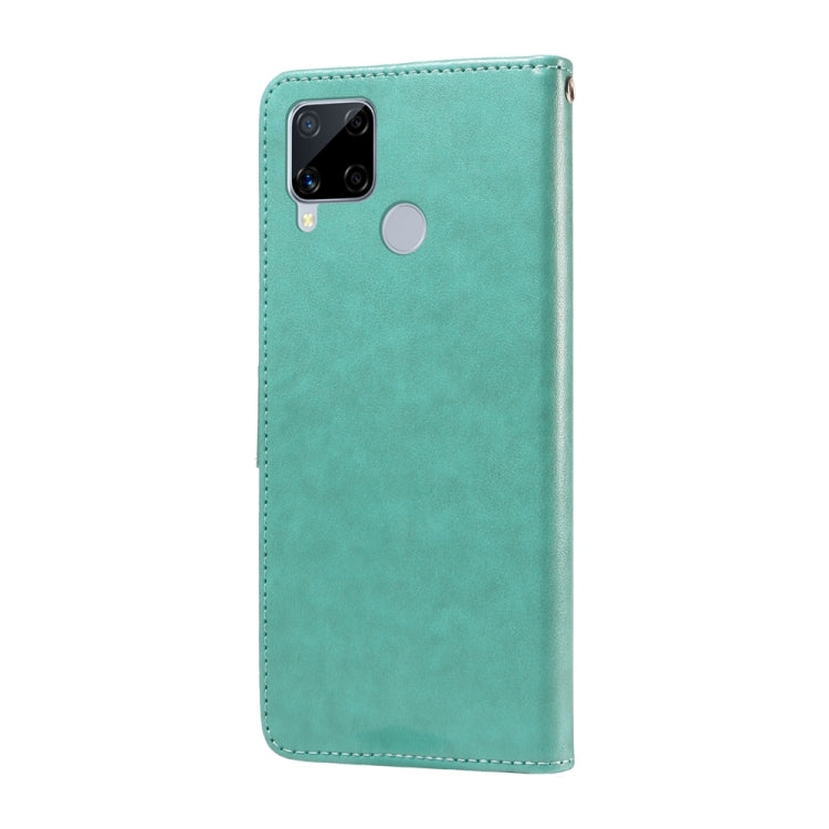 For Realme C12 / C15 / C25 / C25s / Narzo 30A Embossed Butterfly Flowers Leather Phone Case
