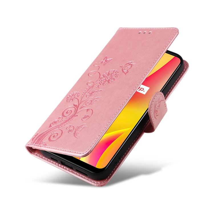 For Realme C12 / C15 / C25 / C25s / Narzo 30A Embossed Butterfly Flowers Leather Phone Case