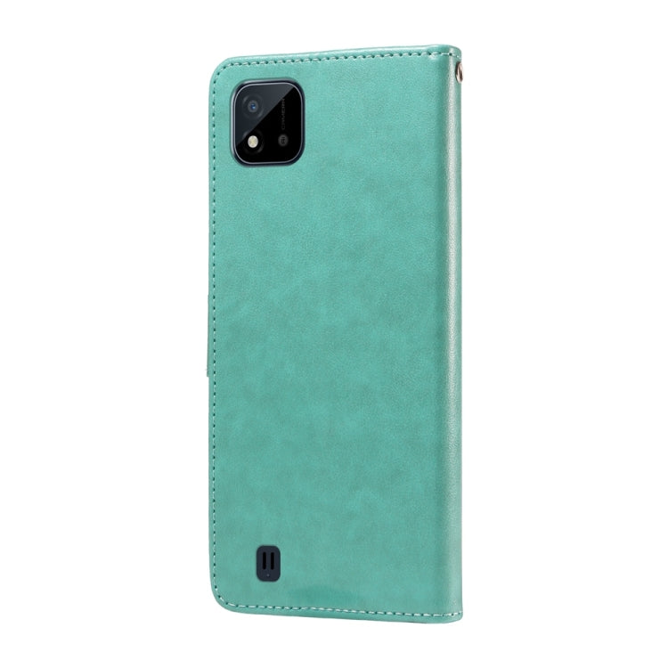 For Realme C20 / C20A / C21 / C11 2021 Embossed Butterfly Flowers Leather Phone Case