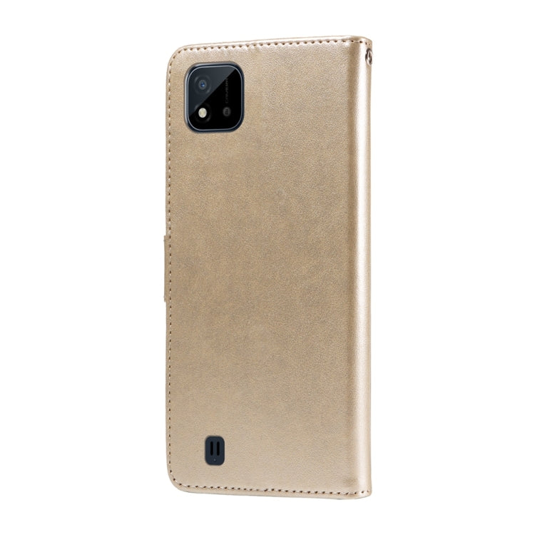 For Realme C20 / C20A / C21 / C11 2021 Embossed Butterfly Flowers Leather Phone Case