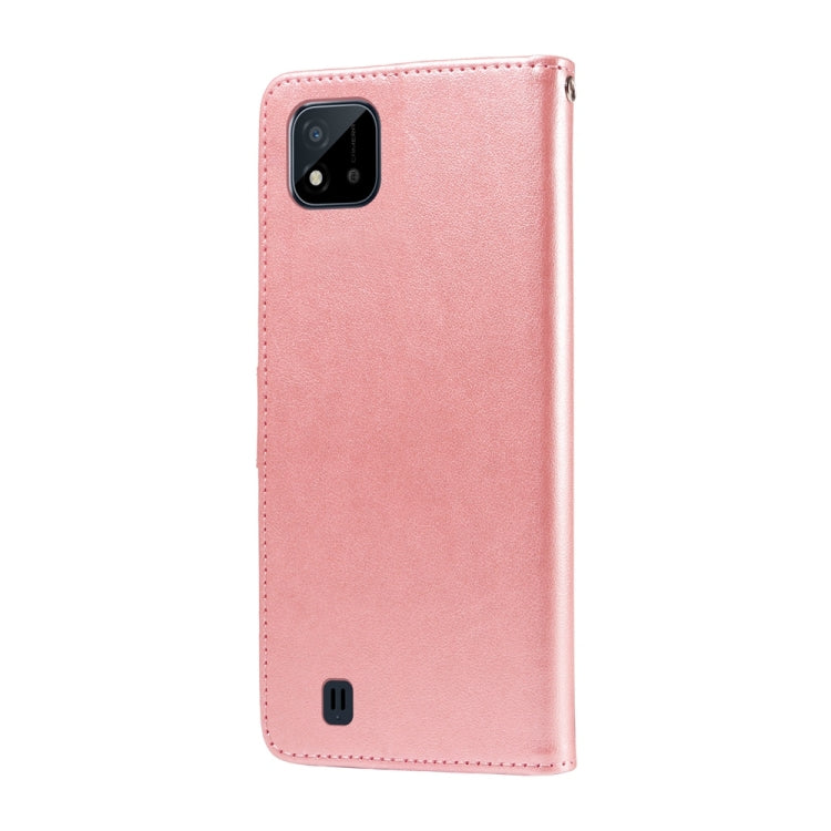 For Realme C20 / C20A / C21 / C11 2021 Embossed Butterfly Flowers Leather Phone Case