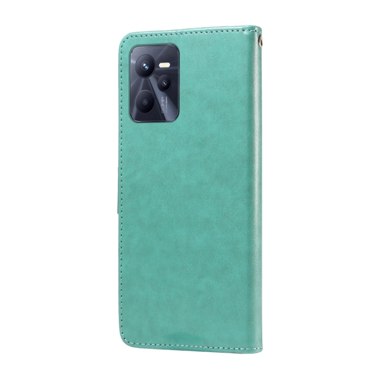 For Realme C35 4G / Narzo 50A Prime Embossed Butterfly Flowers Leather Phone Case