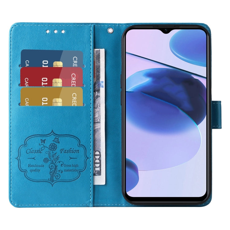 For Realme C35 4G / Narzo 50A Prime Embossed Butterfly Flowers Leather Phone Case