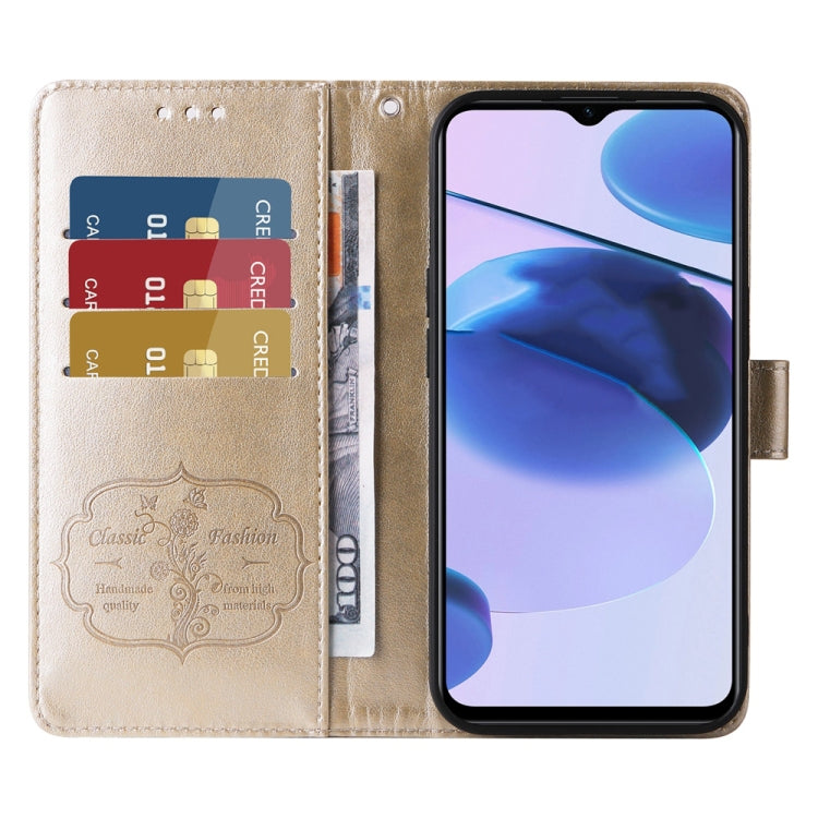 For Realme C35 4G / Narzo 50A Prime Embossed Butterfly Flowers Leather Phone Case