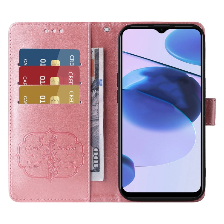 For Realme C35 4G / Narzo 50A Prime Embossed Butterfly Flowers Leather Phone Case