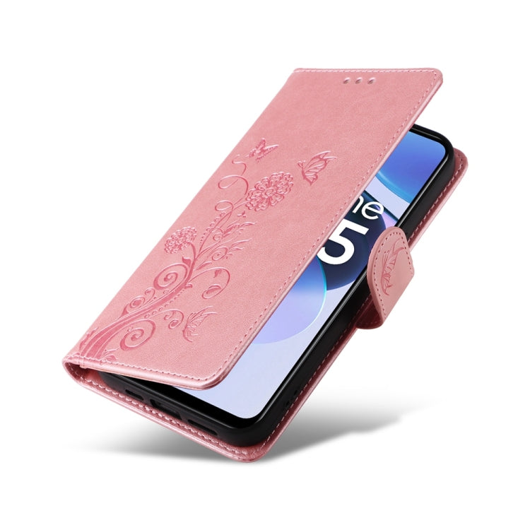 For Realme C35 4G / Narzo 50A Prime Embossed Butterfly Flowers Leather Phone Case